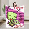 Invader Zim Movie Blanket Soft Warm Street Trend Plush Throw Blanket For Couch Chair Sofa Bed Travel Flannel Bedspread Bed Cover