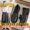 Soft leather version~ British style black soft sole thick heel comfortable loafers women's 2025 new spring and autumn small leather shoes women