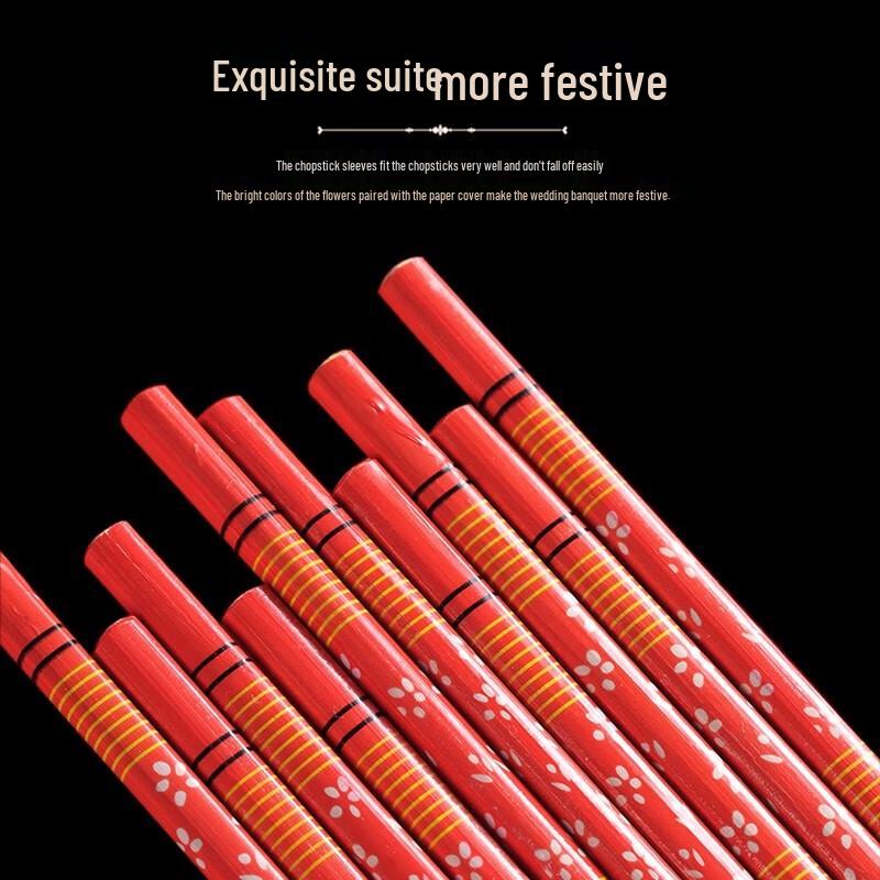 Miaoyunuo Red Auspicious Disposable Bamboo Chopsticks