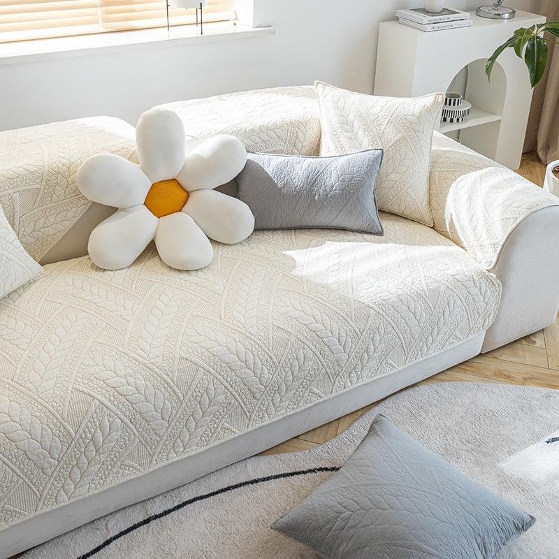Summer Cotton Sofa Cushion Pastoral Four-Season Universal Non-Slip Cushion Simple Modern Leather Sofa Cover Seat Cushion Cover Cloth