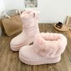 Thick-soled heightening, piled and thickened snow boots for women, winter new versatile wool cotton boots, warm and non-slip short boots