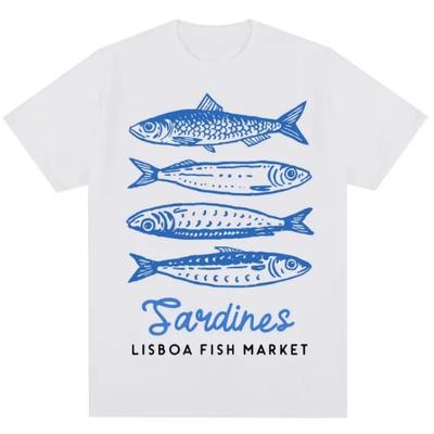 Funny Fish Market Print T-shirt Kawaii Fashion Men Women Harajuku High Quality T Shirts Loose Cotton Casual Summer T Shirt Gifts
