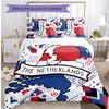 Netherlands Football Printed Bedding 3 Piece Set Cozy Breathable Bed Cover Set as Housewarming Holiday Gift