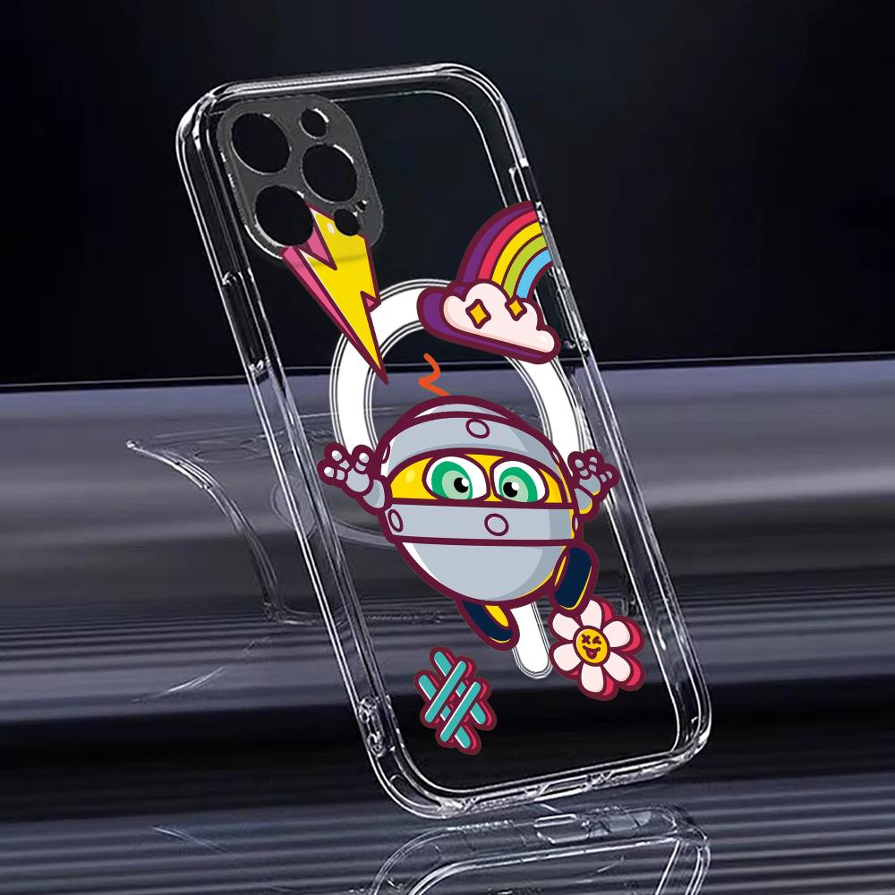 Cute G-Gogoriki K-Kikoriki Phone Case For iPhone 17 16 15 14 13 12 Pro Max Plus With Magnetic Crystal Clear Case Wireless Charge