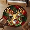 1PC Christmas Deer Office Round Area Rug, Under Office Chairs Bedroom Living Room Home Decor,Carpet for Office, -1110275