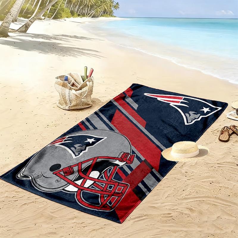 New England Patriots Logo Print Beach Towel, Large Soft Quick Dry Towel for Beach Camping Swimming