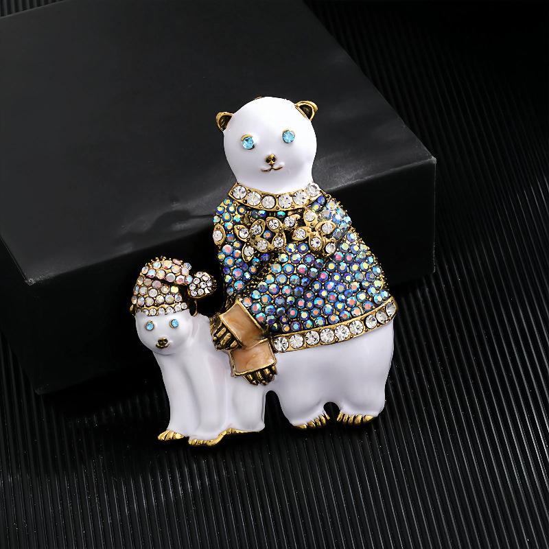 Fashion Polar Bear Animal Cute Little Bear Fashion High-end Women's Accessories Brooch