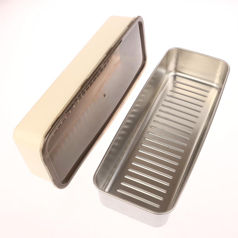 Stainless Steel Food Storage Container Rectangle Dish With Cover Noodles Fruit Tray Lunch Box Thick Refrigerator Organizer Plate