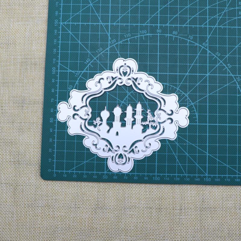 

Рамка ромба башня Металлические трафареты для резки трафареты для скрапбукинга фотоальбом тиснение своими руками серебряный