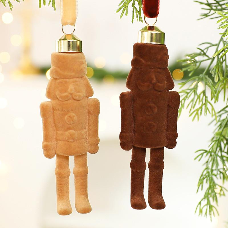 Plush Velvet Nutcracker Toy Hanging Decor Holiday Christmas Tree Ornament