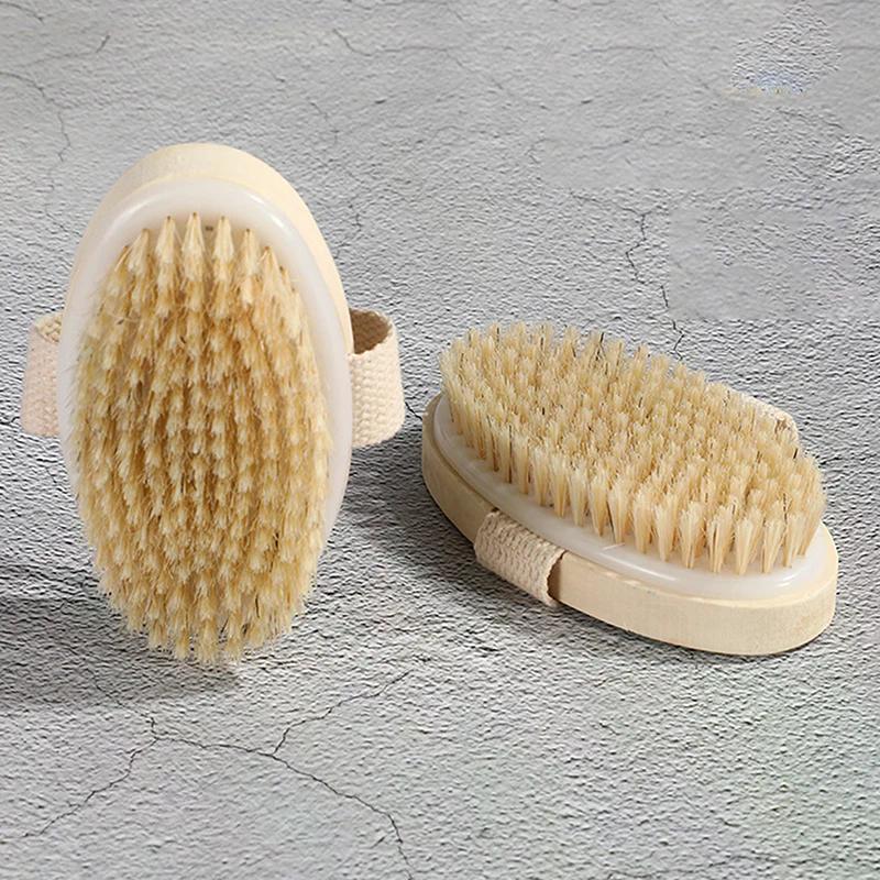 1 Pz Spazzola Esfoliante in Legno per Massaggio Corpo Doccia Setola Naturale Spazzola da Bagno Morbida Bagno Donna Uomo Spazzola per la Cura della Pelle