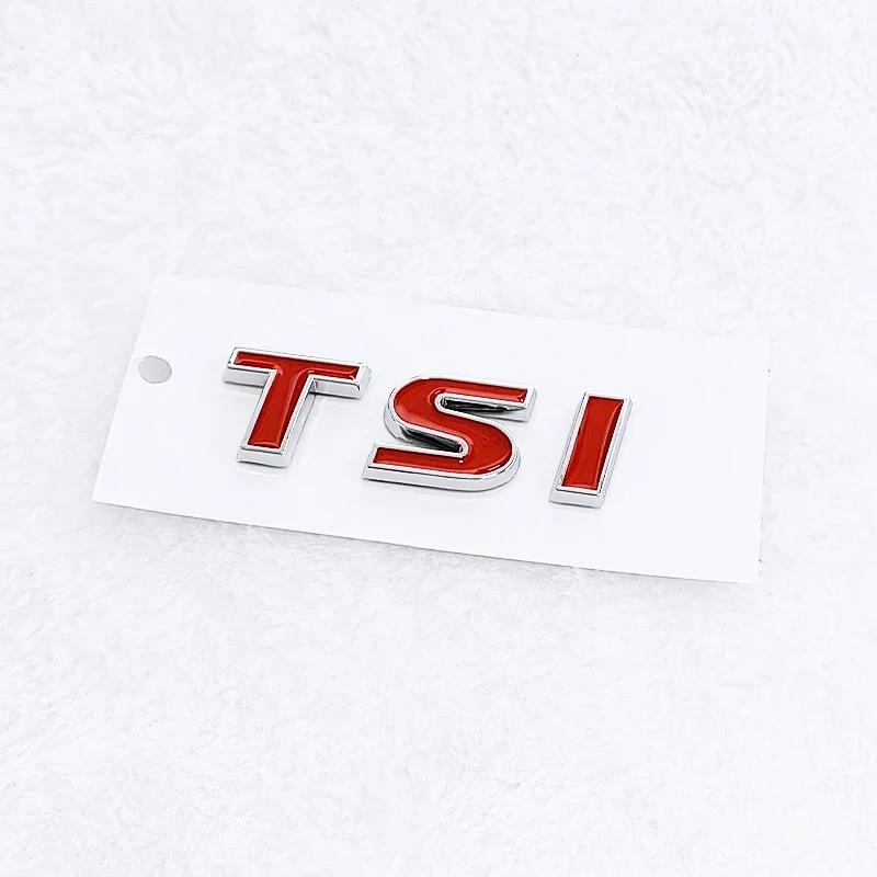 BPX5 New 3D ABS Chrome Black Logo TSI Emblem Letters Car Trunk Badge For 4 5 6 7 TSI Sticker Accessories