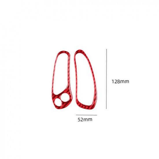 2Pcs Red Carbon Fiber Speedometer Side Cover Trim For Corvette C5 1998-04 Type B