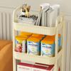 Kitchen Trolley Food-Grade Plastic 2/3/4-Tier Storage Cart with Silent Wheels Slim Design Snacks Apartment Storage Trolley