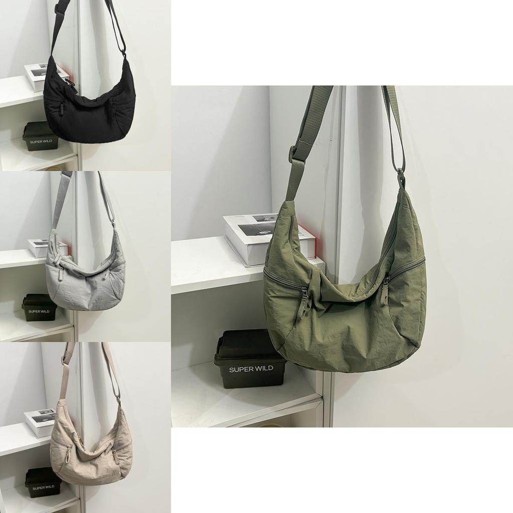 Trendy Cow Horn Bag With Durable Nylon And Zip Closure For Daily Casual Outfits