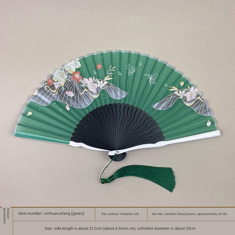 Chinese-Style Folding Fan, Retro Style, Summer Portable Fresh Small Fan, Ancient Fairy-Like Hanfu Dance Folding Fan