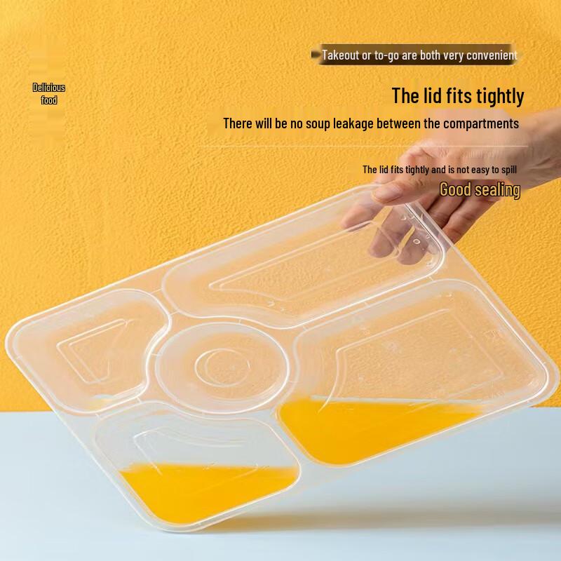 Disposable Transparent 5-Compartment Meal Box