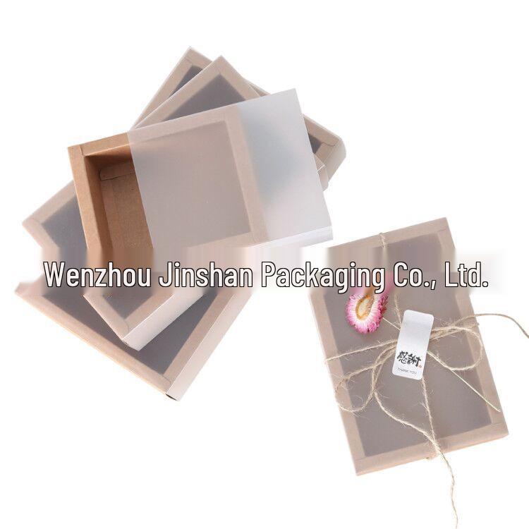 Transparent Frosted Kraft Paper PVC Drawer Box for Cake, Tea, and Bird's Nest Packaging with Custom Logo