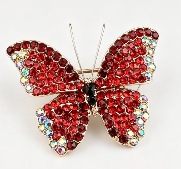 Bridal wedding brooch, three-dimensional butterfly brooch, full diamond micro inlaid wedding shawl, birthday gift
