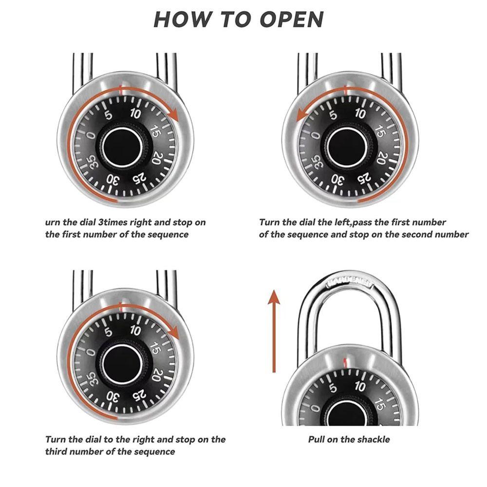 NEW High Security Dia Lock Round Waterproof Digit Combination Lock Stainless Steel Password Lock Lock