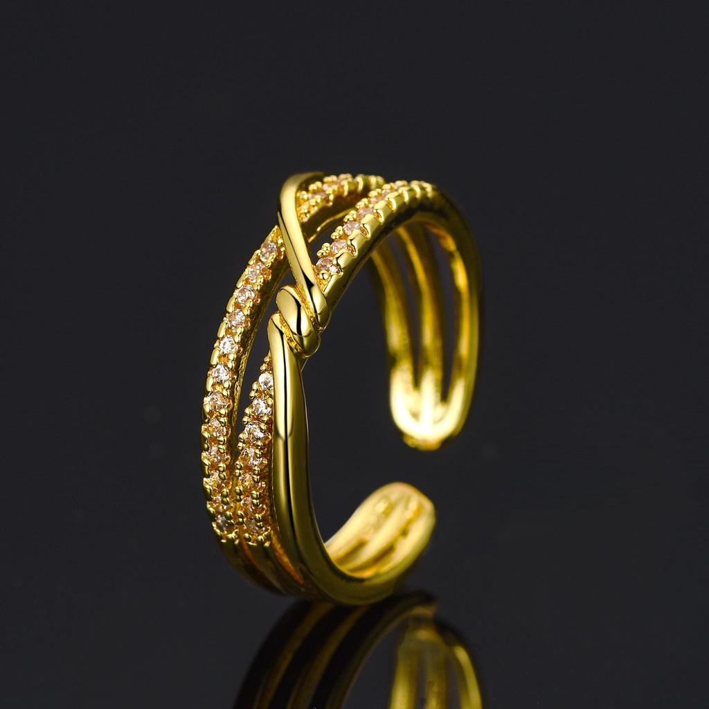 Geometric Curve Knotted Open Ring for Women - Niche Cold Style Fashion Accessory