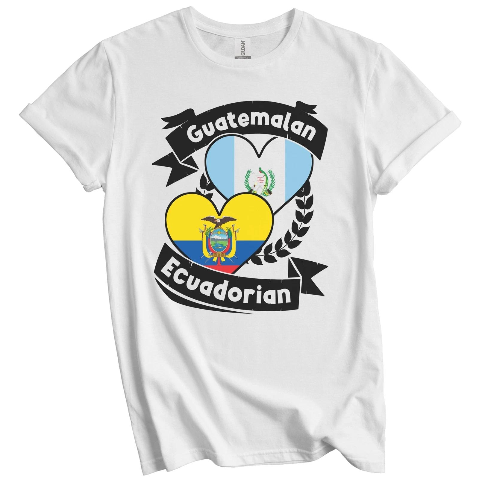 Guatemalan Ecuadorian Heart Flags Guatemala Ecuador T-Shirt 3XL