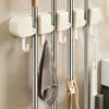 5 Hook Mop Clip Wall Mounted Broom Mop Holder Durable Broom Organizer Clip Bathroom