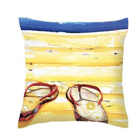 Boho Geometric Beach Painting Living Room Sofa Linen Cushion Cover Pillow Case