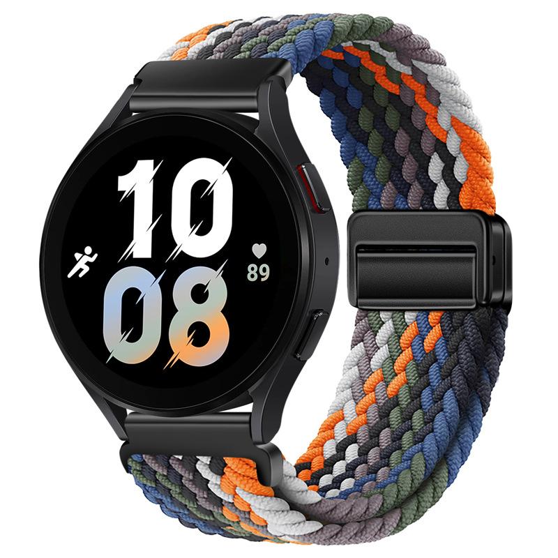 20mm 22mm Nylon Braided Strap for Samsung Galaxy Watch 7 6 5 4 Strap Magnetic Band for Huawei Watch GT6 5Pro GT4 3Pro 46mm Strap