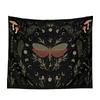 VIKAMA Moth and Mushroom Forest Tapestry Psychedelic Dark Botanical Wall Art Suitable for Living Room Bedroom Study