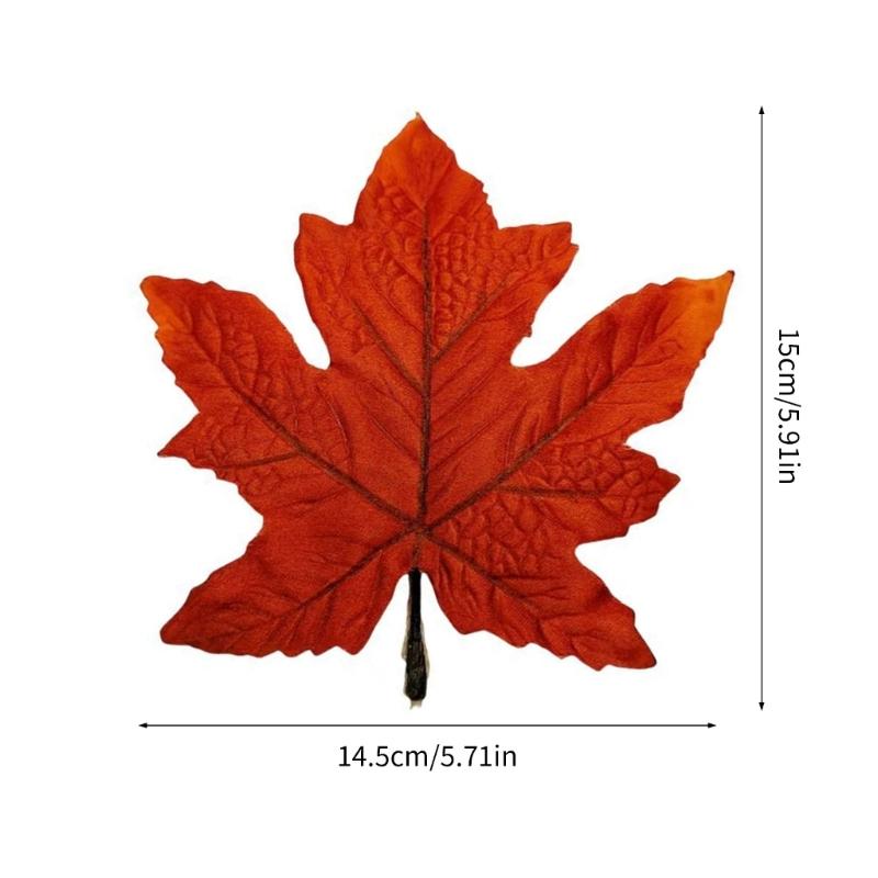 10PCS Bright Colored Faux Maple Leaf Models With Natural Texture For Home Decors And Seasonal Displays
