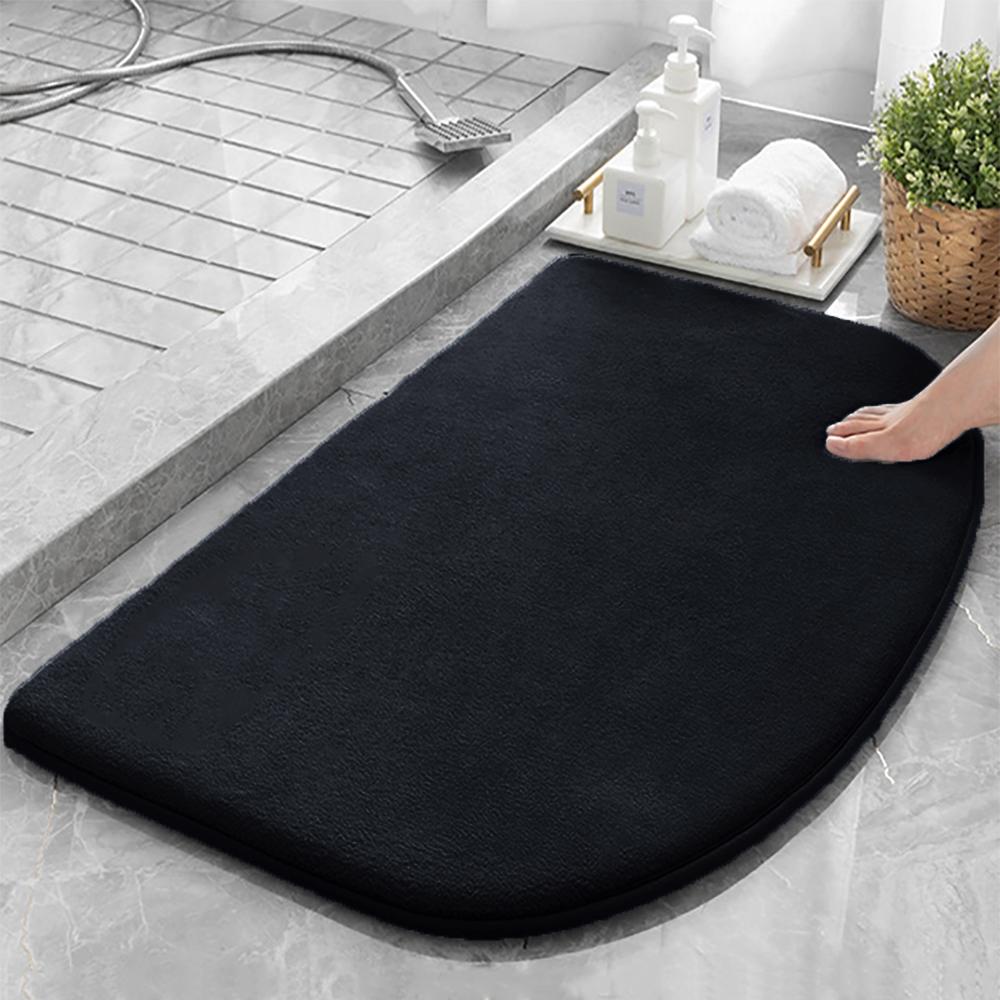 1 Stück Schwamm große runde Ecke Badematte, Schlafzimmer Wohnzimmer Tür dekorative Bodenmatte 500MMx800MM white