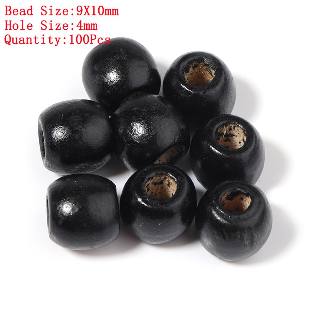Natural Round Wood Beads Oval Loose Spacer Rosary Bead Large Hole Jewelry Bracelets Diy Unsex Charm Wholesale Supplies