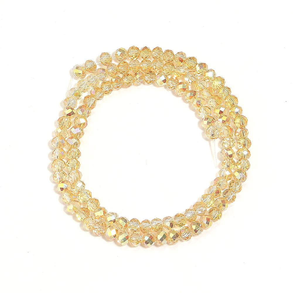 

1 Strand 3/4/6/8/10mm Faceted Crystal Beads Brilliant Gold Glass Loose Bead For Jewelry Making DIY Bracelet Necklace Accessories