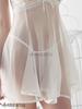 Sexy Rigid M Size [Vivid Style] Lingerie, Babydoll, Mesh, Lace, Basic, Sheer, Beautiful, Women's, White,