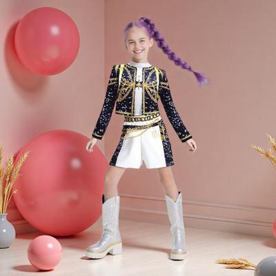 Kostým pro cosplay popových zpěváků, Oblečení pro pódiová vystoupení, Oblečení pro dívčí taneční skupinu pro děti, Halloweenský karnevalový kostým na párty, Maškarní