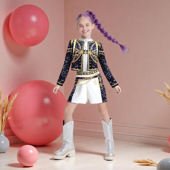 Popartister Cosplay-kostyme Sceneopptredantsantrekk Jentedansegruppe Antrekk for barn Halloween Karneval Kostymeparty Utkledning