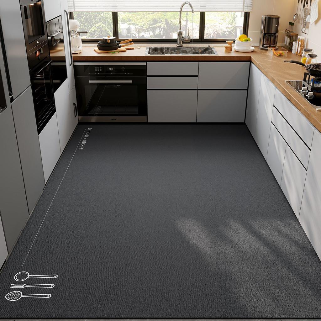 Diatom Mud Kitchen Mat Non-Slip Oil-Resistant Water-AbsorbentWipeable No-Wash Doormat Dirt-Resistant Waterproof Wall-to-Wall Carpet