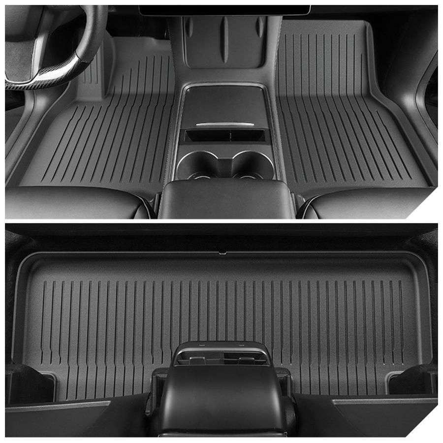 For Tesla New Model 3 Highland Y Juniper 2026 TPE Floor Mats /Cargo Liner All Weather Trunk Mats Floor Liner Seat Backrest Mats