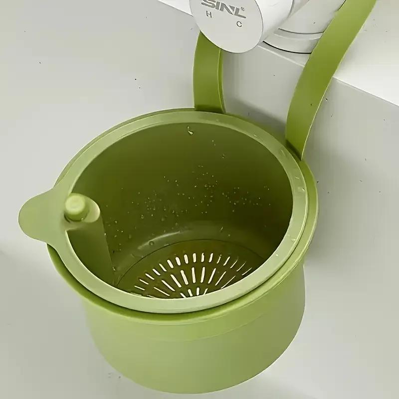 Drain Water Basket Filter Sink Hanging Strainer Basket Detachable Openable Bottom Cover Fruit Clean Rack For Kitchen Bathroom