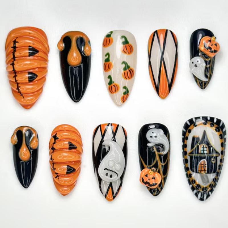 Halloween 3D Scary Almond-Shaped Funny Nails Collection