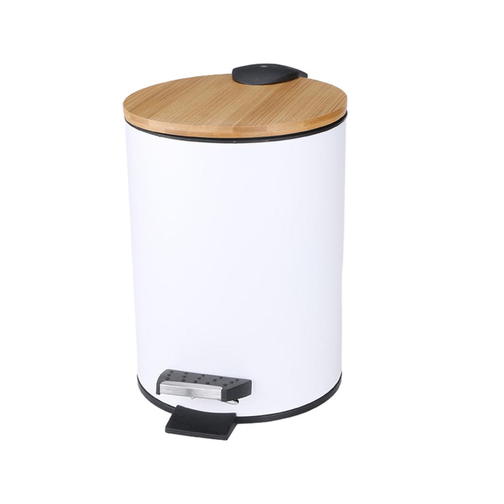 Plastic Garbage Can - Detachable Inner Bucket Modern And Easy To Clean Soft Closing Bamboo Lid And Transport Handle