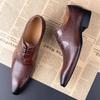 Fashion Classic Men's Leather Shoes Lace Up Fashion Genuine Leather Oxfords Men Shoes Handmade Dress Formal Office Trendy Man's Footwear