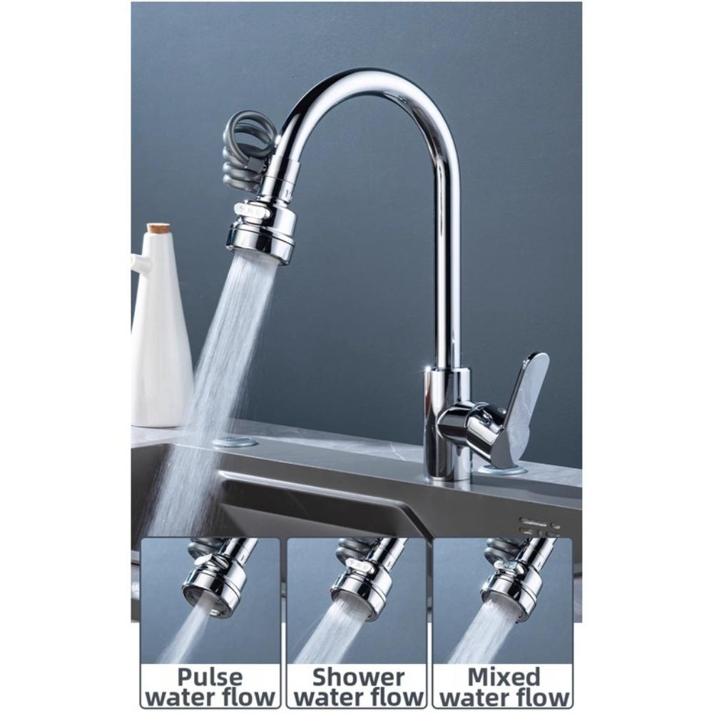Retractable Faucet Extender with 3 Water Modes for Kitchen Sink Sprayer Silver 81x52x27mm ABS PC Fit Most Faucets