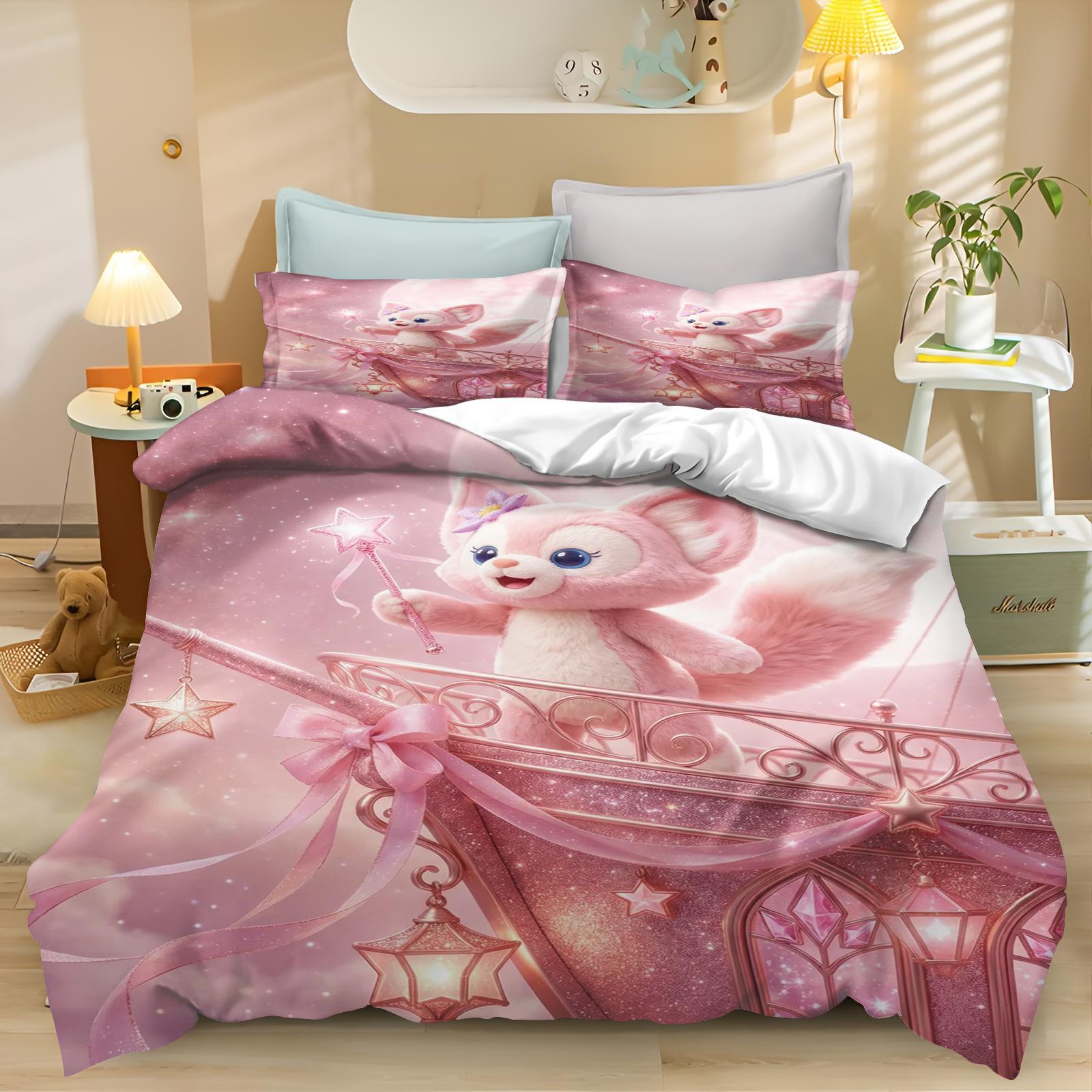 

LinaBell Anime, Home Bedroom Comforte Nordic polyester material, suitable for children and adults, 3-piece set 135x200cm