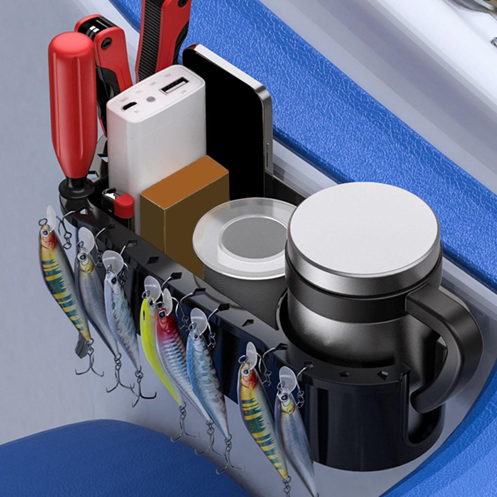 Boat Storage Organizer Seat Caddy with Drainage Stable Cup Holder Accessories