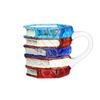 Colorful Stacked Books Shaped Glass Mug, Hand-Painted Stained Glass Style Coffee Cup