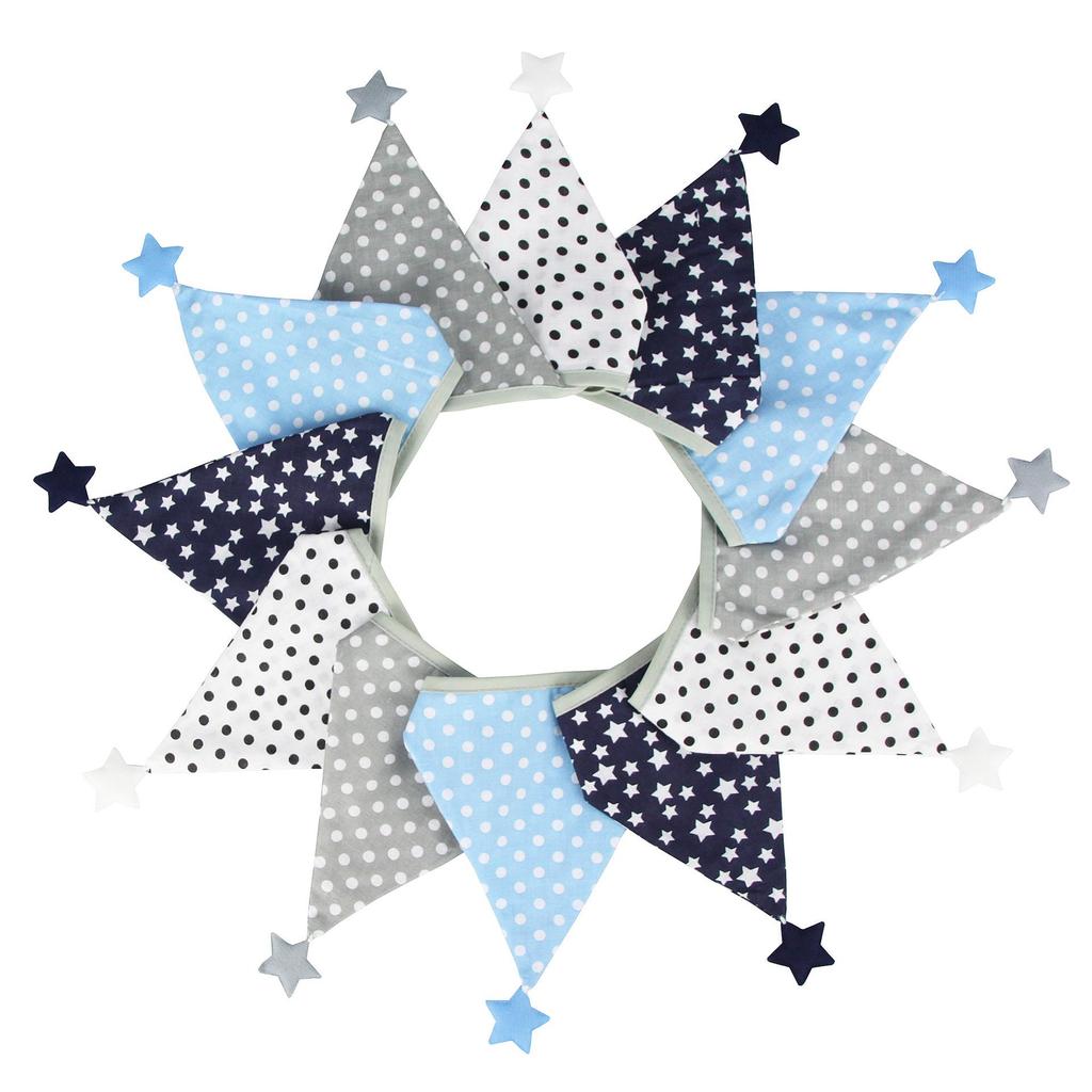 Nordic Star Cotton Triangle Flag Banner for Wedding or Kindergarten Decor