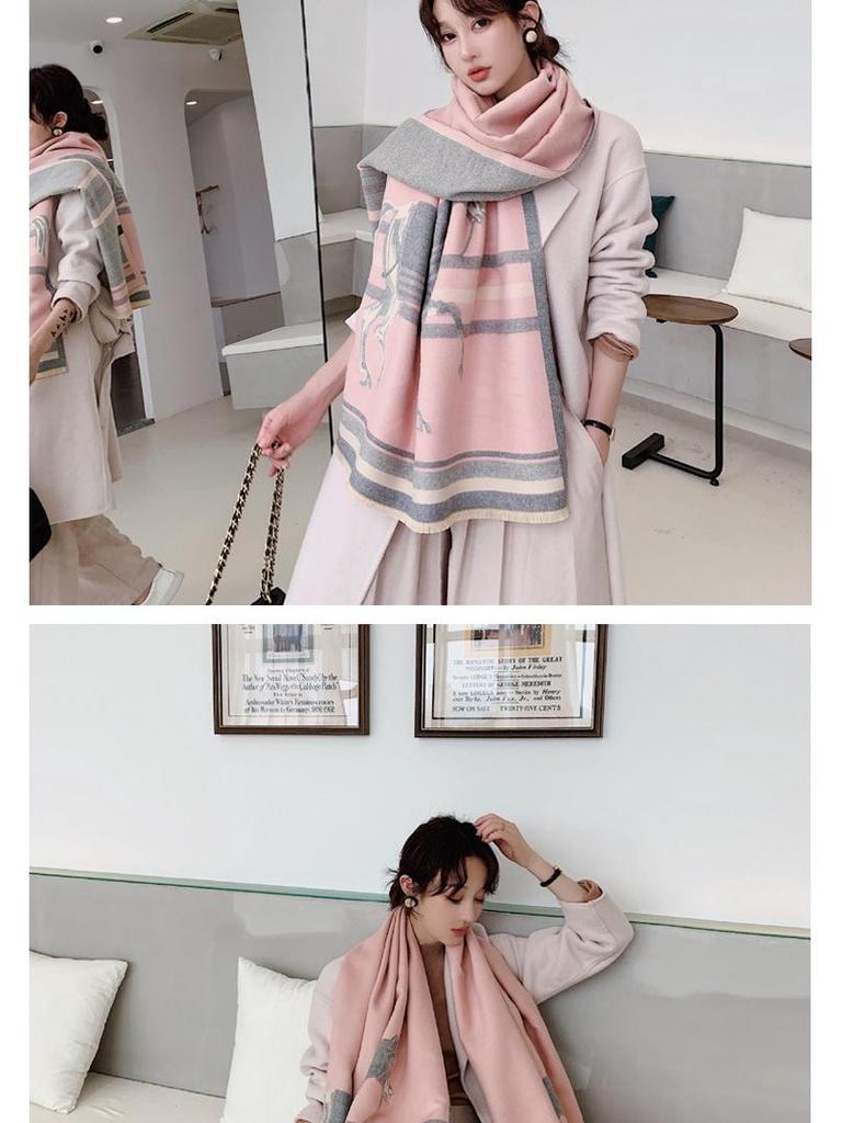 Women's Imitation Cashmere Scarf: Versatile Autumn/Winter Warm Double-Sided Wool Snood and High-End Dual-Use Shawl