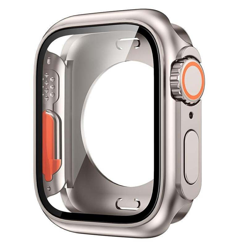 Displayschutzfolie für Apple Watch 44 mm 45 mm 40 mm 41 mm, harte PC-Schutzhülle für die vordere und hintere Stoßstange für die iWatch 9 8 7 6 5 4, Wechsel zu Ultra